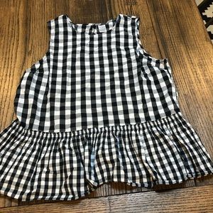 Black and white gingham sleeveless top